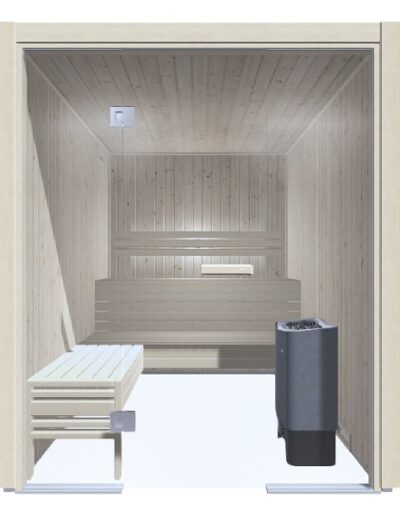 sauna abete 175x235 frontale vetrato