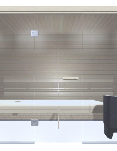 sauna in aspen 303x115 frontale vetrato doghe in orizzontale