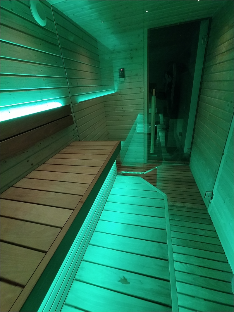 sauna vista spogliatoio