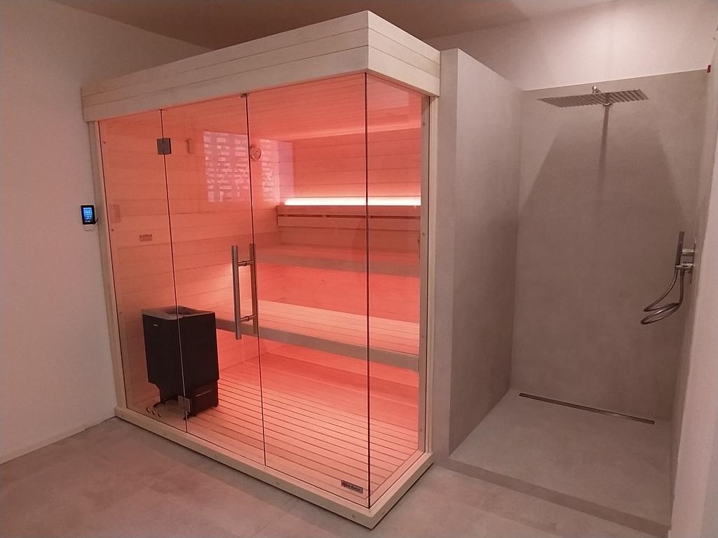 sauna con doccia combinata 180x220 cm