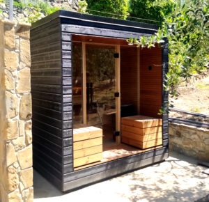 sauna da esterno per giardino