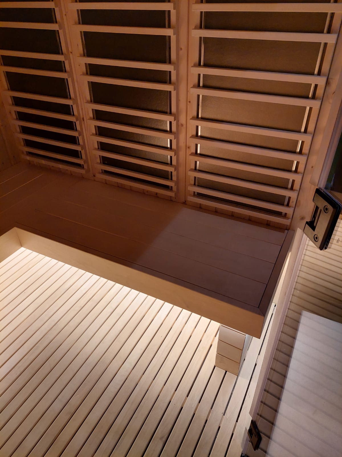 panca illuminata sauna infrarossi