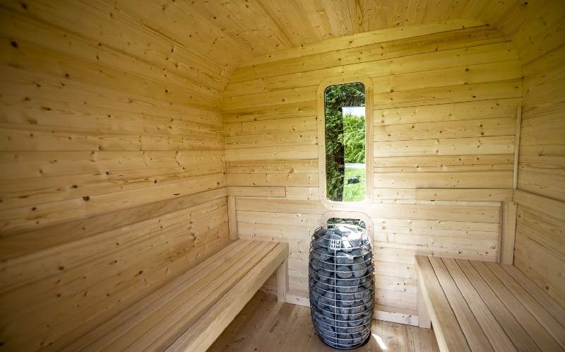 suncube sauna da esterno interno