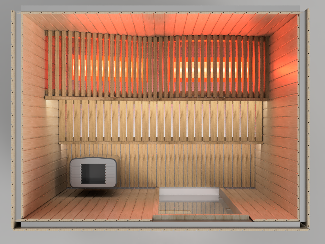 sauna con lettino relax e infrarossi