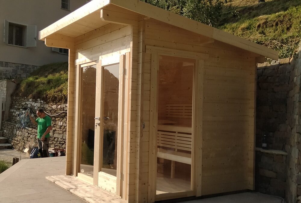 Nuova installazione sauna da esterno