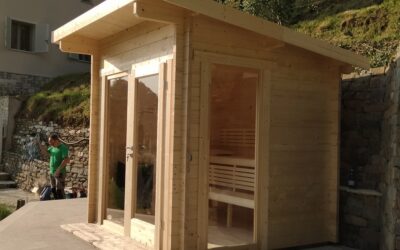 Nuova installazione sauna da esterno
