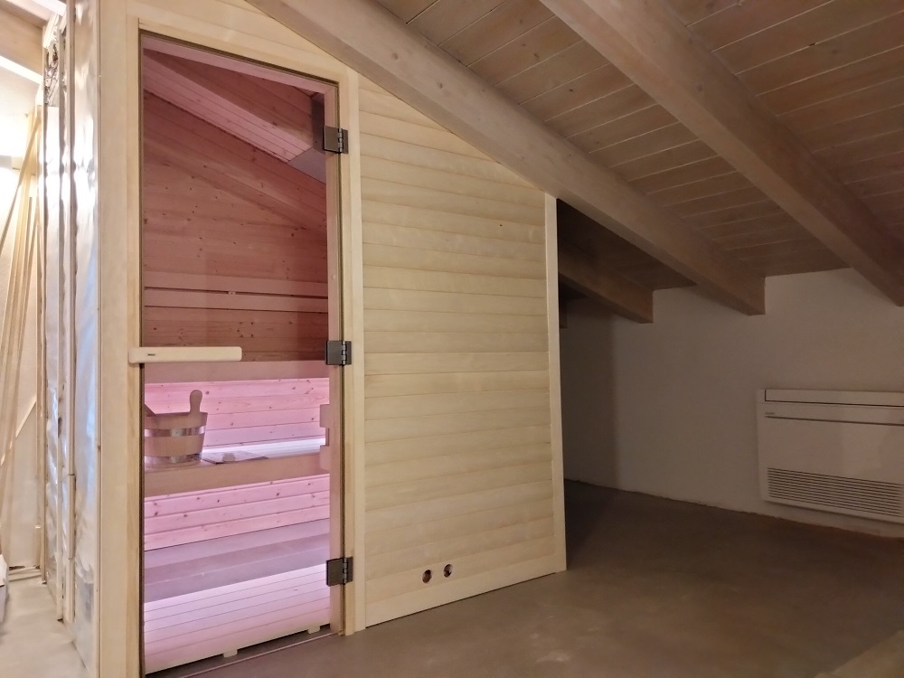 sauna su misura finlandese mansarda