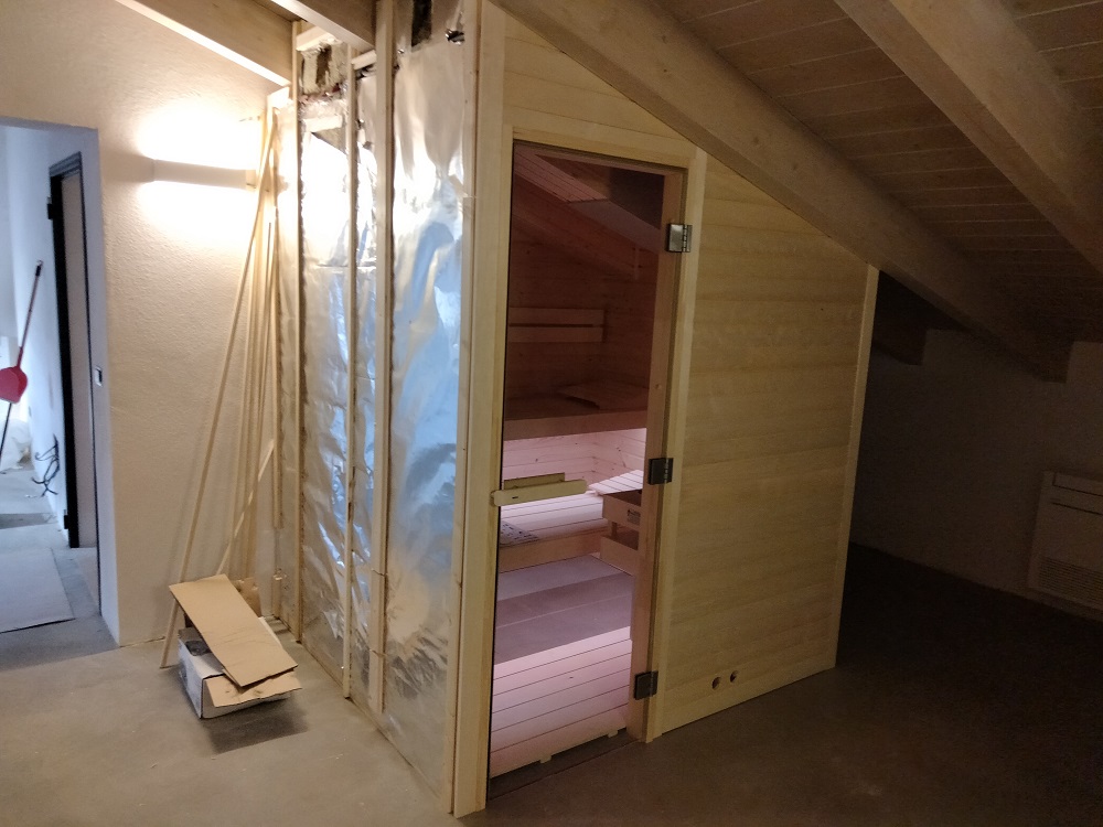 sauna su misura sotto tetto mansarda