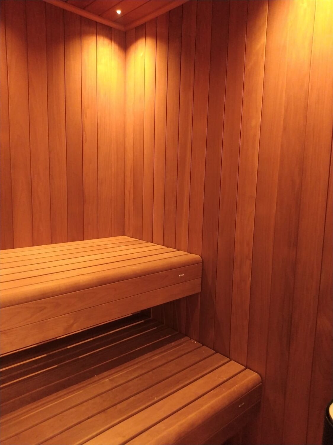 panca bassa e alta sauna in termotrattato