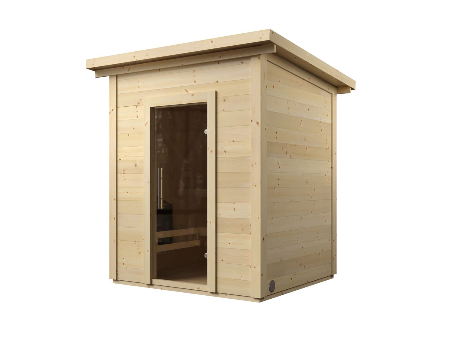 vista 3/4 di sauna per esterno per 3 persone economica