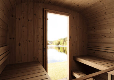 sauna da esterno in legno trattato economica 6 posti