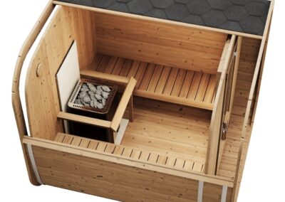 sauna da terrazzo 4 posti con stufa a legna