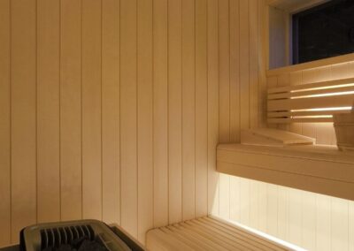 sauna in aspen con vetrata esterna