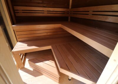 panche per sauna da esterno moderna