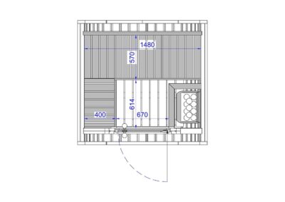 Plan Mini Square Sauna