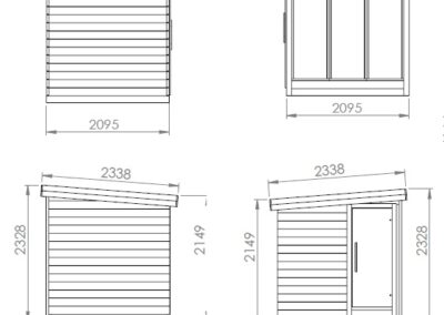 dimensioni sauna econiomica con vetrata