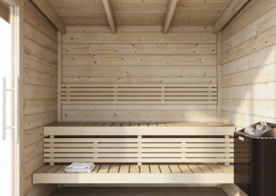 sauna con 2 panche per 6 persone da giardino