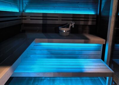 sauna da esterno lifeclass Patio S vista interna