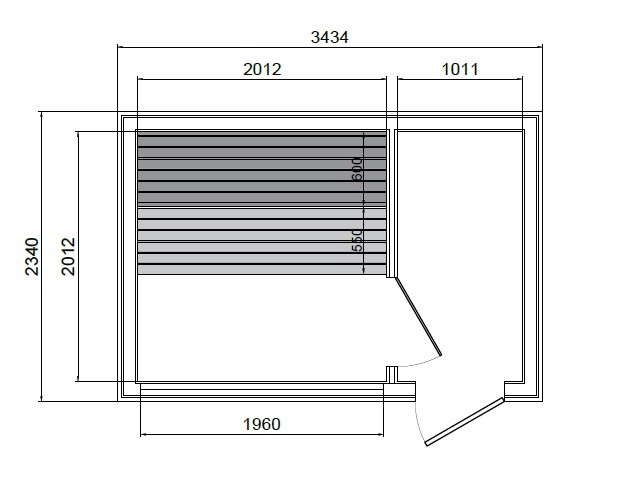 disegno sauna ML34 pianta panche standard disegno sauna ML34 pianta panche standard