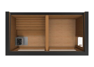 sauna moden lux vista esterna dall'alto