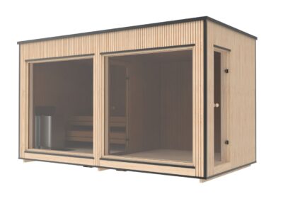 sauna moden lux vista esterna in abete