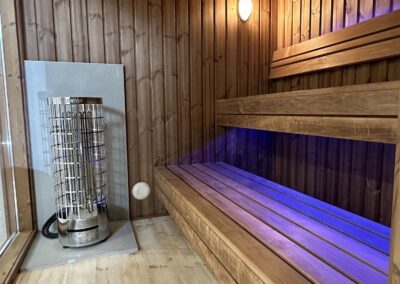 sauna modern lux 2.3x5.9 m con lampada