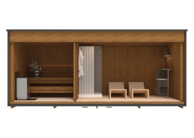 sauna modern lux 2.3x5.9 m frontale
