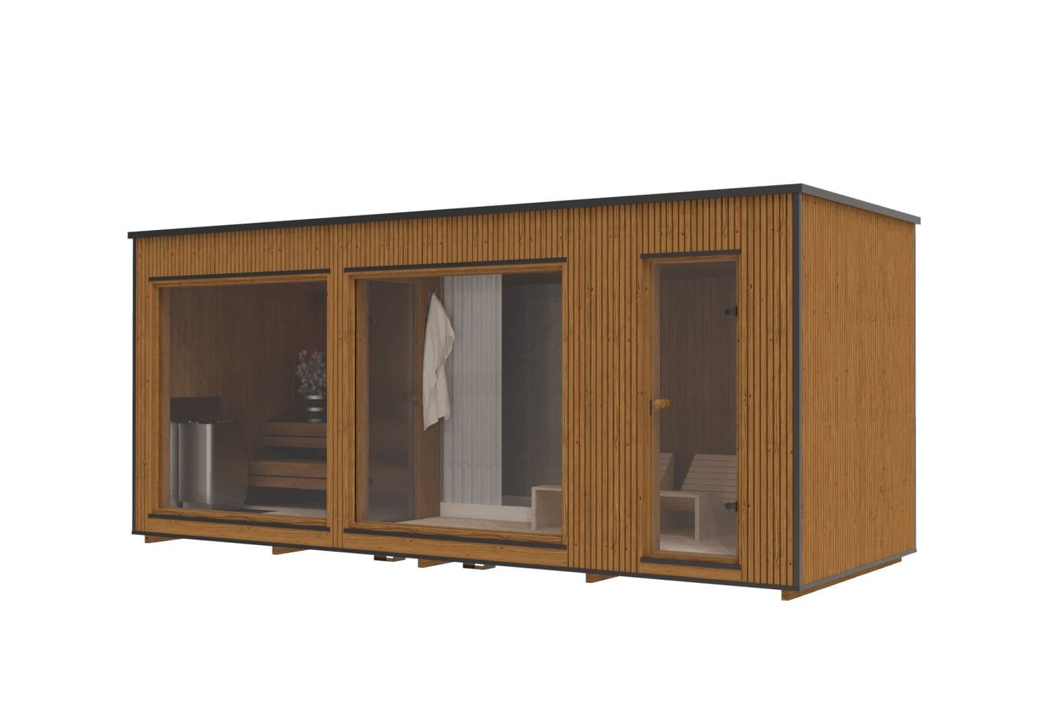 sauna modern lux 2.3x5.9 m vista render sauna modern lux 2.3x5.9 m vista render