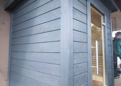 sauna terrazzo con stufa helo 4 kW