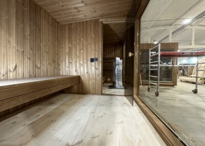 vista interna sauna modern lux sala relax