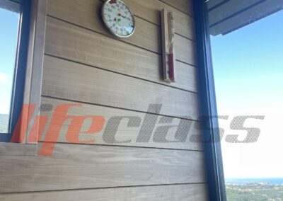 dettaglio accessori sauna panoramica