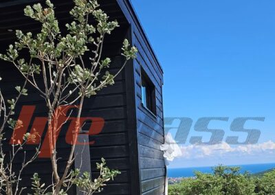 sauna da esterno panoramica