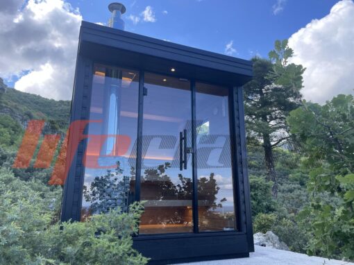 Sauna da esterno Vision Extra: un angolo di relax panoramico in Liguria