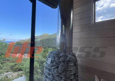 vista dall'interno della sauna panoramica