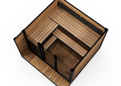 Sauna da esterno Borealis G - Lifeclass - vista prospettiva interna