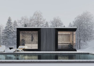 casetta da esterno con sauna doccia e spogliatoio Brezza Lifeclass 11