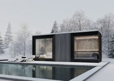 casetta da esterno con sauna doccia e spogliatoio Brezza Lifeclass 12