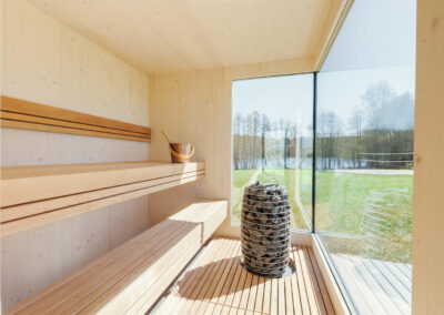 casetta da esterno con sauna doccia e spogliatoio Brezza Lifeclass 14