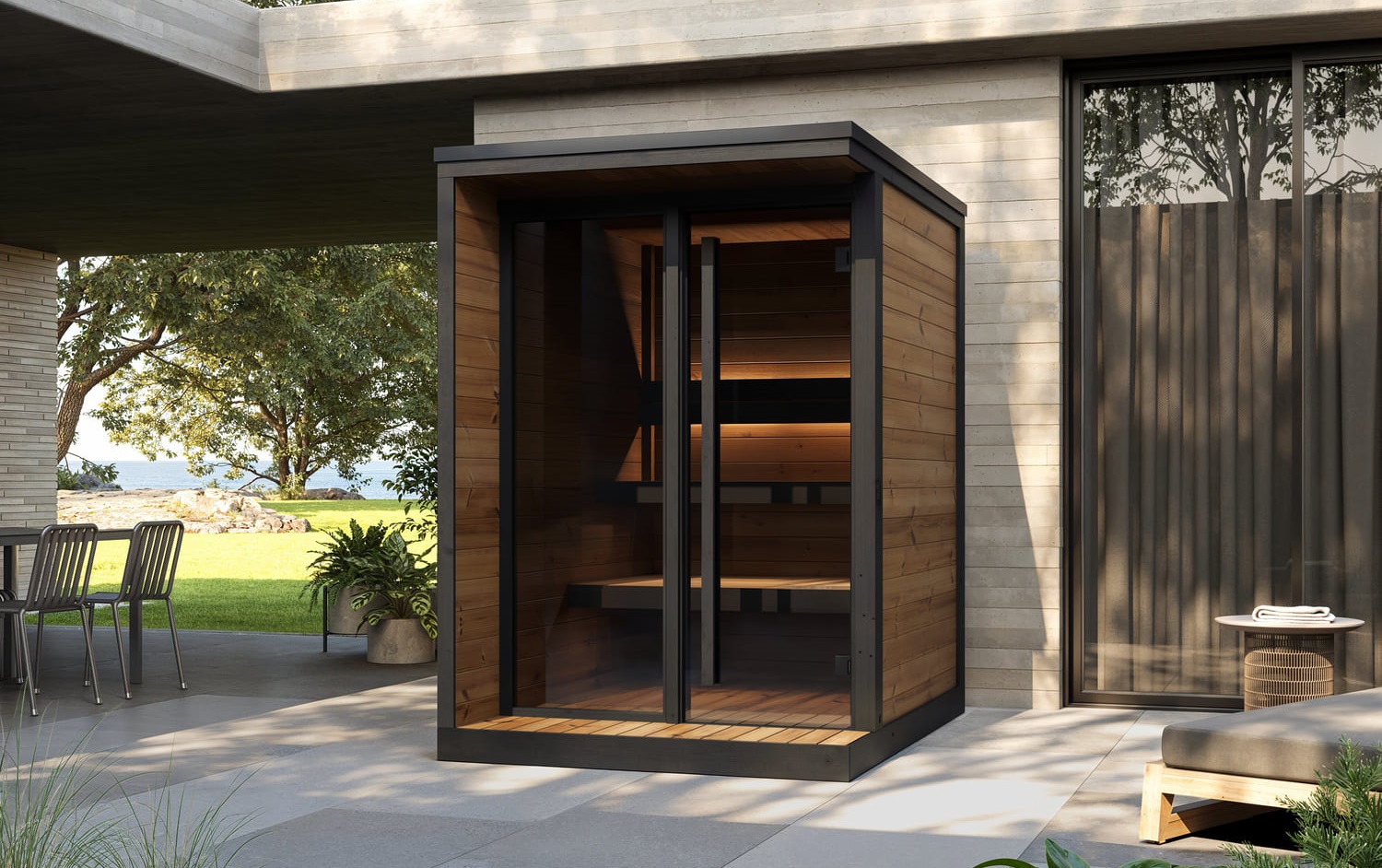 sauna Borealis 4 posti marca Lifeclass - ambientata X TITOLO sauna Borealis 4 posti marca Lifeclass - ambientata X TITOLO