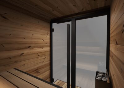 sauna Borealis 4 posti marca Lifeclass - vista interna