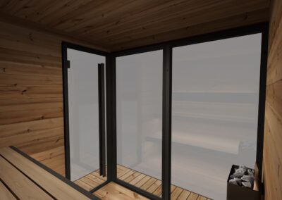 sauna Borealis 6 posti marca Lifeclass -vista interna