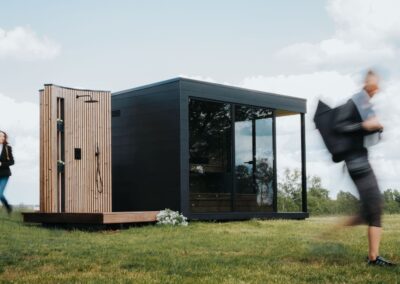 sauna da esterno Lifeclass VetroLuxe foto nel parco