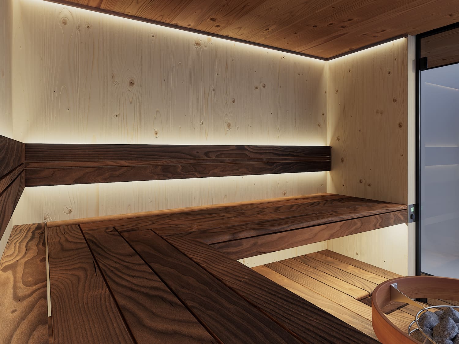 sauna da esterno Lifeclass VetroLuxe interni sauna da esterno Lifeclass VetroLuxe interni