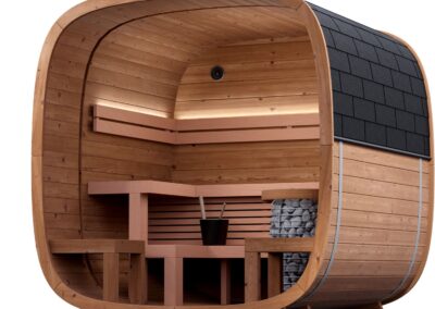 Sauna Caratello 200 e 240 con terrazzo da esterno vista 34 in sezione