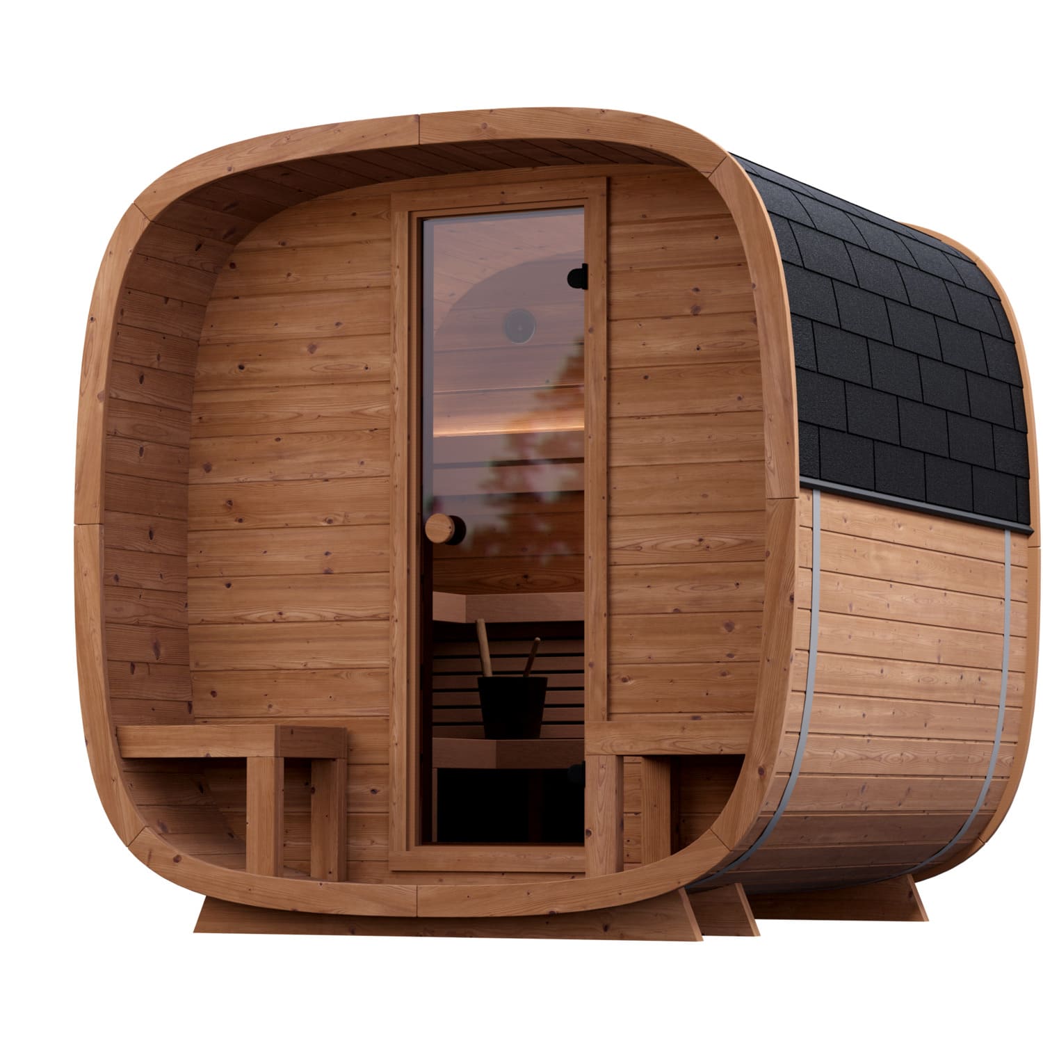 Sauna Caratello 200 e 240 con terrazzo da esterno vista 34