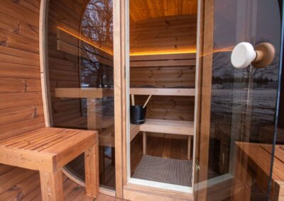 Sauna Caratello 200 e 240 con terrazzo da esterno vista interna
