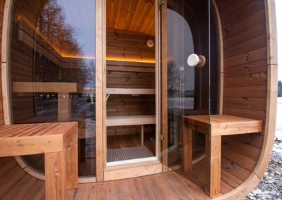 Sauna Caratello 200 e 240 con terrazzo da esterno vista terrazzo