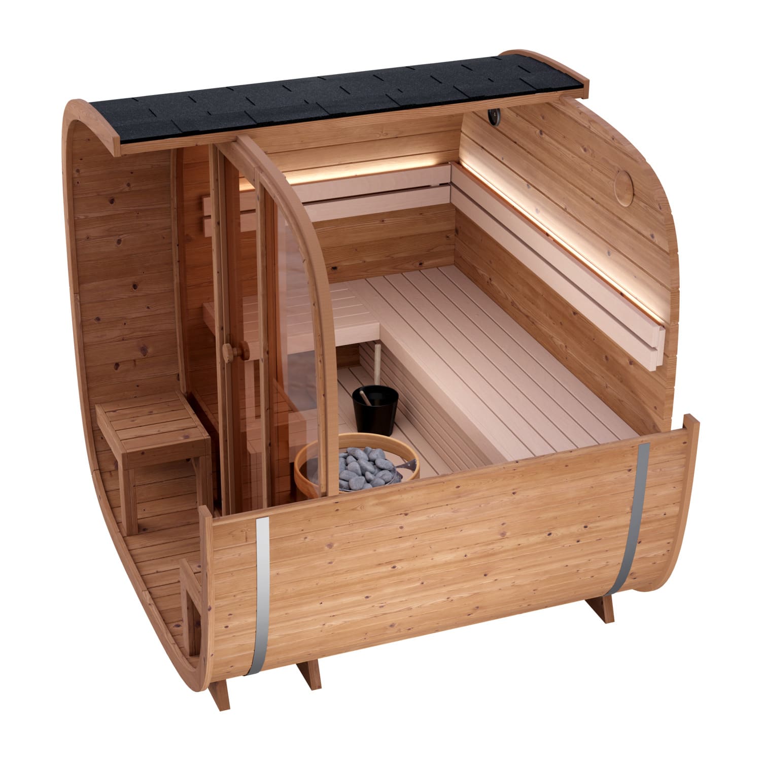 Sauna Caratello 200 e 240 con terrazzo da esterno Sauna Caratello 200 e 240 con terrazzo da esterno