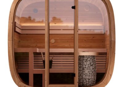 Sauna Caratello Lifeclass da esterno 160x200 frontale vetrato