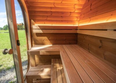 Sauna Caratello Lifeclass da esterno 160x200 lato interno posteriore